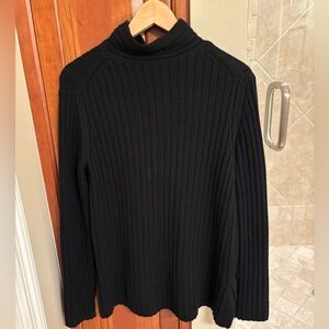 Vince Black Ribbed Mock Neck Sweater